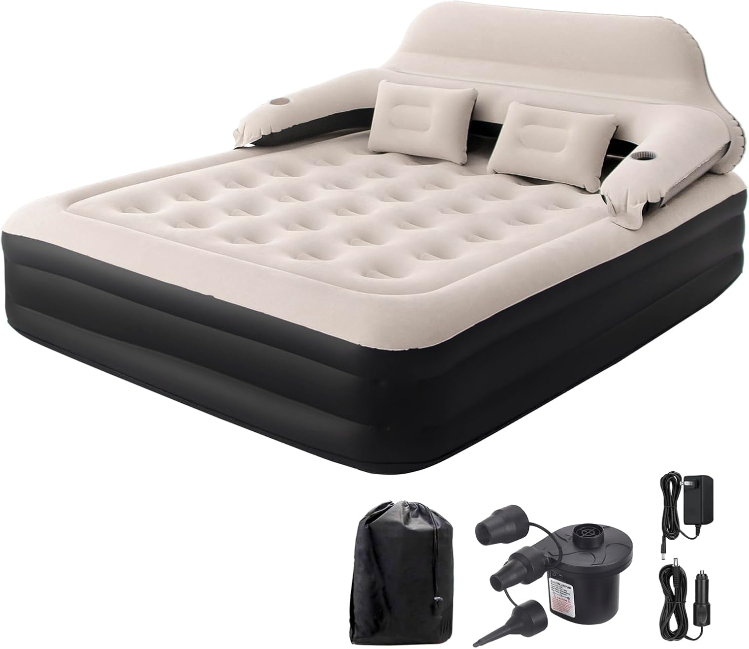 Full size air mattress with headboard online